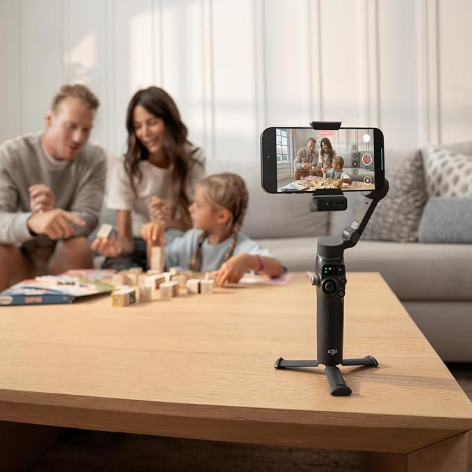 DJI Osmo Mobile 8 + Bag, AI Native Tracking | Gimbal Stabilizer for phone, Audio & Lighting, 360° Pan Rotation, Built-in Extension Rod & Tripod - Image 8