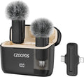 Wireless Lavalier Microphone for iPhone iPad Android with Charging Case,Lapel Mic with Noise Reduction,36H Battery Life, 135ft Range, Mini Microphone for Video Recording,YouTube,Vlog,Live Streaming by CZOCPOS
