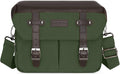 MOSISO Camera Case Crossbody Shoulder Messenger Photography Bag, Army Green | DSLR/SLR/Mirrorless Vintage PU Leather Flap Gadget Bag with Rain Cover Compatible with Canon/Nikon/Sony Camera and Lens by MOSISO