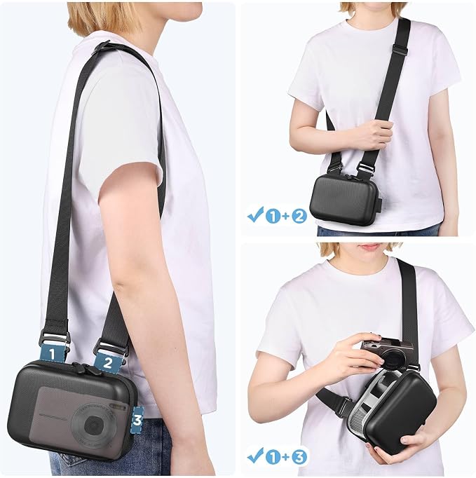 TAAOKA Digital Camera Case, Protective & Lightweight Camera Case with 3 Carrying Ways, Waterproof & Shockproof Small Camera Bag for Power Shot/Sony DSCW800/DSCW830 - Black - Image 5