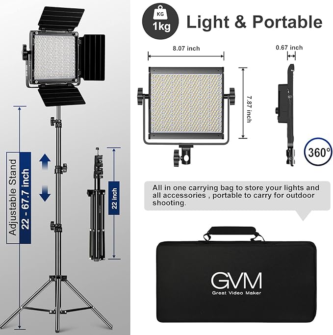 GVM RGB Video Lighting, Bi-Color Led Video Light Kit with APP Control, 2 Packs 850D Photography Lighting Kit CRI 97+ for Web Conference, YouTube, Gaming, Zoom, Aluminum Alloy Shell - Image 6