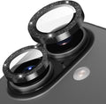 Suoman for iPhone 17 Camera Lens Protector, Bling Glitter Independent Metal Crystal Tempered Glass Camera Lens Cover [Strong-Adhesion][Does not Affect Night Shots] -Black by Suoman
