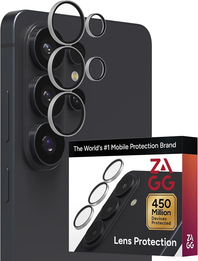 ZAGG Glass Elite Samsung Galaxy S26 Ultra Camera Lens Protector - Silver, Anti-Reflective, 5X Stronger Impact & Scratch Resistant Aluminosilicate Glass - Easy Installation, Smudge-Free Surface by Unknown