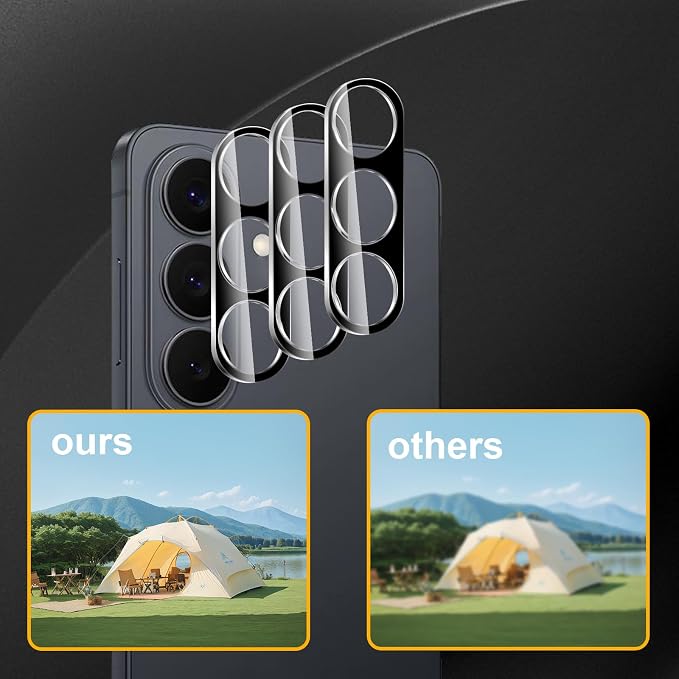 3 Pack Camera Lens Protector for Samsung Galaxy S26/S26 Plus | Tempered Glass,Anti-Fingerprint,9H Hardness,Scratch Resistant,Easy to Install,Bubble Free,HD Clarity - Image 6