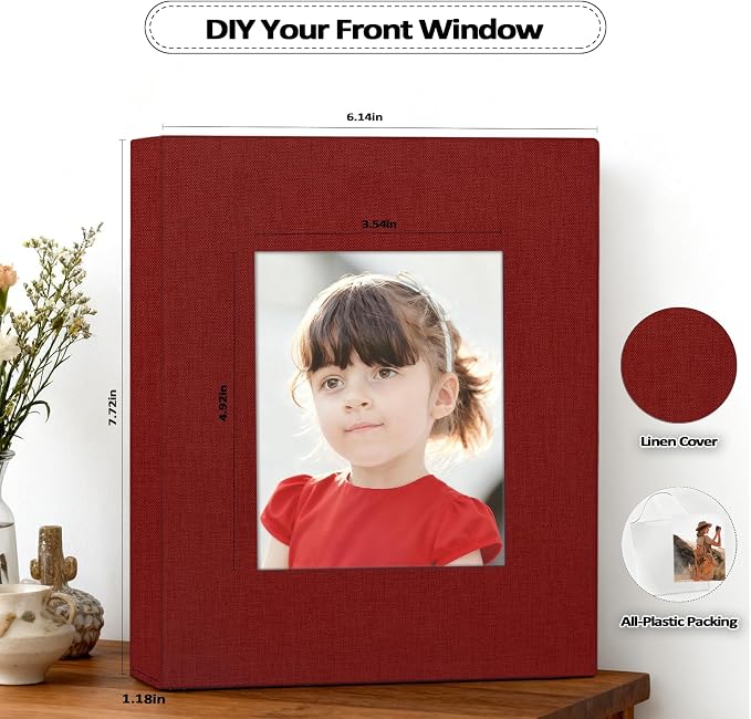 Popotop 2 Pack Photo Album 5x7 Pictures, Small Linen Slip-in Photo Albums Book for 80 Photos with 40 Pockets, Birthday Gifts for Women Mom Family Baby - Image 4