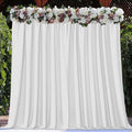 Joydeco White Backdrop Curtain for Parties, Wrinkle Free White Curtains Photo Backdrop for Wedding Decor, Birthday Party Graduation Baby Shower Photography(5ft x 7ft, 2 Panels) by JOYDECO