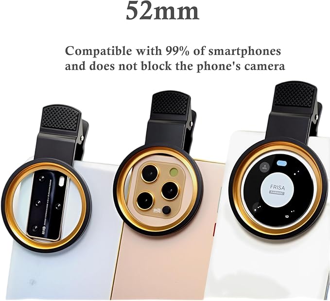 Portable Universal 52mm Thread Clip for Cell Phone Camera Assistant Lens and Effects Filters, for iPhone, Samsung and Other Camera Phone Lens Installation 52mm ND, CPL, UV and Other Filters. - Image 2