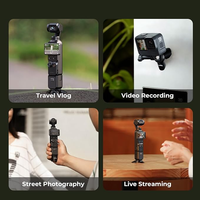 SMALLRIG Auto-Deploy Mini Tripod for DJI Pocket 4P/4/3, for Insta360 Luna | Aluminum Magnetic Stand with 1/4"-20 Screw for Xtra Muse & 360 Cameras, Compact Travel Vlog Action Camera Accessories - 6083 - Image 7