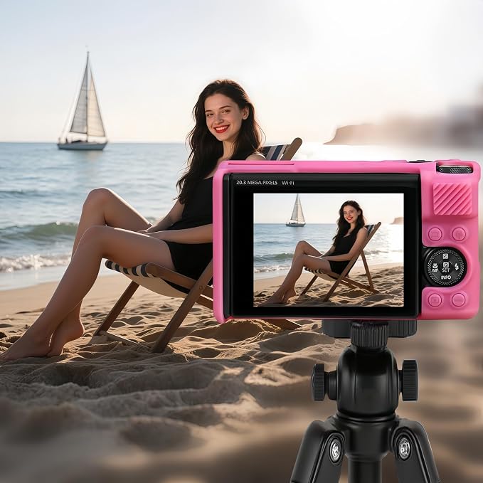 Camera Case for Canon PowerShot SX740/ SX730 Digital Camera, SX740 HS Case | Soft Silicone Protective Case Removable Lens Cover, Comes with 2 Screen Protectors and 1 Wrist Strap. (Peach Red) - Image 3