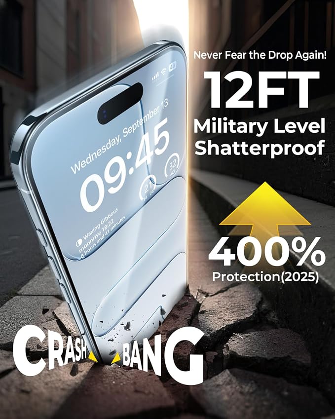 2+2 Pack Privacy Screen Protector for iPhone Air with Camera Lens Protector | TOP 9H+ Tempered Glass [Zero Bubble][10X Military Protection] 17 Air 6.5" Full Edge Coverage,Case Friendly,Scratch Resistant - Image 4