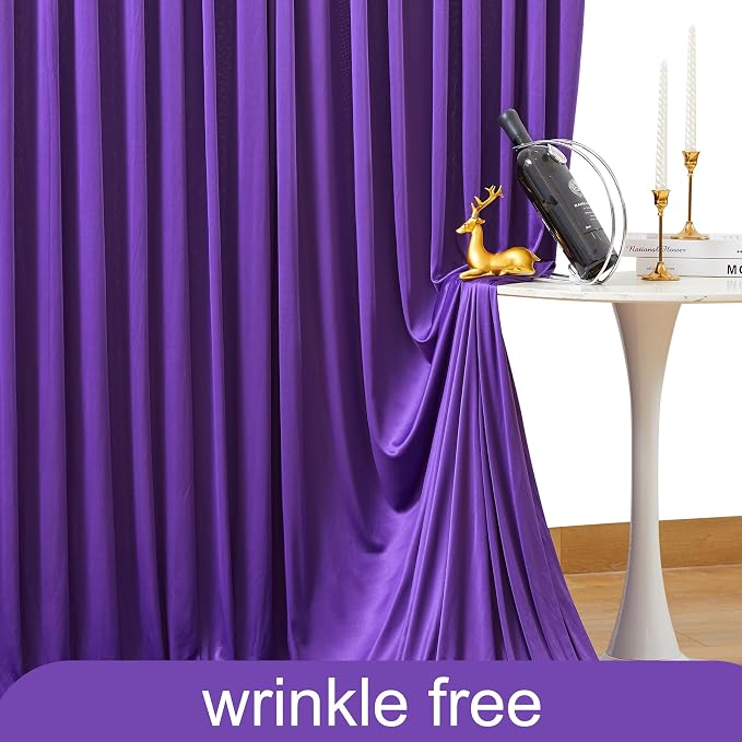 Purple Backdrop Curtain for Parties Wedding Wrinkle Free Purple Photo Curtains Backdrop Drapes Fabric Decoration for Birthday Party Photography 5ft x 7ft,2 Panels - Image 6