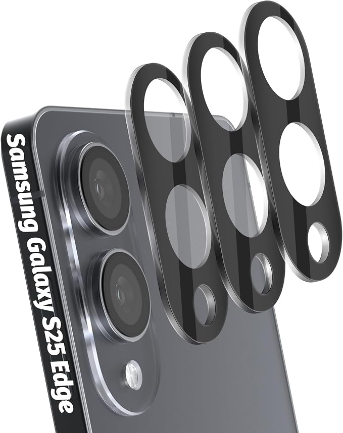 Orzero (3 Pack) Camera Lens Protector Compatible for Samsung Galaxy S25 Edge, Protector de Cámera Tempered Glass 9H Precise Camera Cutouts Anti-Scratch Does Not Affect Night Shots and Flash by JumpIntoOrzeroLet%E2%80%99sExploreLikeNeverBefore