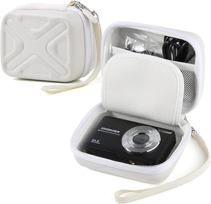 Digital Camera Case for AbergBest 21 Mega Pixels 2.7" LCD Rechargeable HD/Kodak Pixpro/Canon PowerShot ELPH 180/190/Sony DSCW800/DSCW830 Cameras, Travel Carrying Protective Case for Camera - White by Unknown