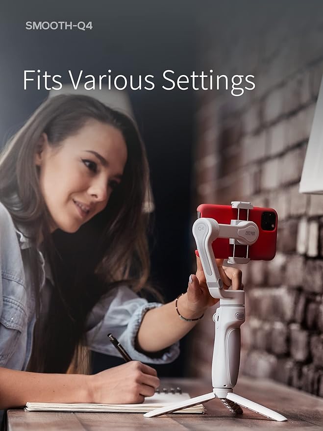 ZHIYUN Smooth Q4 Gimbal Stabilizer, 3-Axis Smartphone Phone Gimbal, Built-in Extension Rod, Foldable and Portable, Android and iPhone Gimbal, Vlogging, TikTok YouTube Video - Image 6