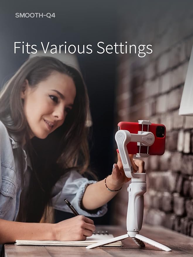 ZHIYUN Smooth Q4 Combo Gimbal Stabilizer, 3-Axis Smartphone Phone Gimbal, Built-in Extension Rod, Foldable and Portable, Android and iPhone Gimbal, Vlogging Stabilizer, TikTok YouTube Video - Image 7