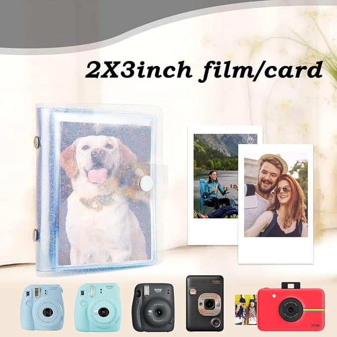 Ruibytree 2 Pack Small Photo Album 2x3 for Fujifilm Instax Mini, White | 72 Instant Photo Capacity, Portable Size, Acid-Free Pages, Snap Closure, Fits Polaroid 2x3 Prints, Carry Favorite Memories - Image 3
