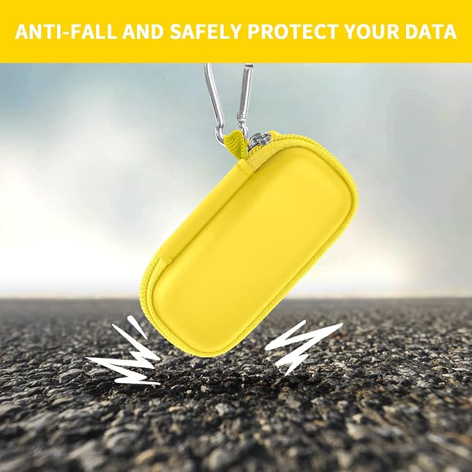 USB Flash Drive Case, SD Card/Thumb Drive/Memory Cards Holder, Bag Only | SDXC/SDHC Storage, Electronic Accessories Organizer for SanDisk / for Samsung, for Students/IT/Office/School/Travel, Yellow - Image 5