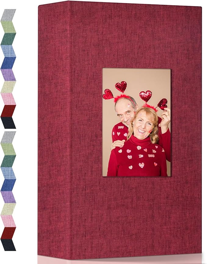 Popotop Photo Album 4x6-300 Photos Linen Cover Photo Books with 300 Horizontal Pockets,Slip-in Picture Albums for Family Wedding Anniversary Baby Vacation Pictures by Popotop