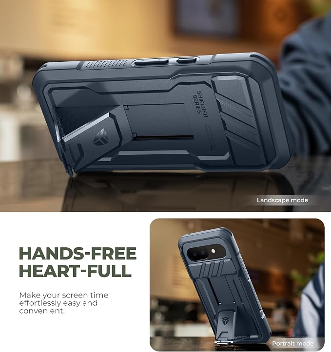 Dexnor for Google Pixel 10a Case with Slide Camera Cover & 2 Front Frames & Built-in Screen Protector & Kickstand, Full-Body Shockproof Protective Cover Heavy-Duty Rugged Bumper Cases,Navy Blue(2026) - Image 4
