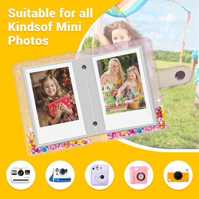 Small Photo Album 2x3 for Instax Mini Series Instant Film, 3 Inch Mini Photo Album for Polaroid Snap, Gift for 3~10 Year Old Girl, Stocking Stuffers (Holds 60 Photos) - Image 5