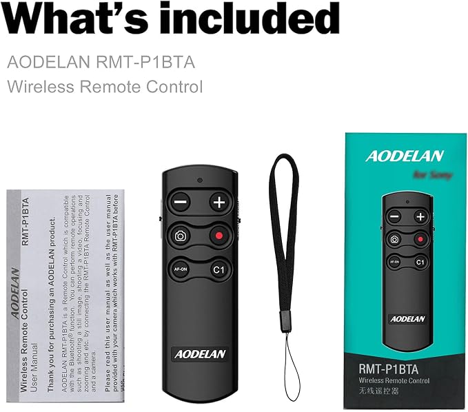 AODELAN Camera Remote Control Remote Shutter Commander for Sony ZV-E10,FX3 | A1,a6100, a6400, a6600, a7C, a7 III, a7R III, a7R IV, a9, a9 II, DSC-RX0 II, DSC-RX100 VII, ZV-1; Replace Sony RMT-P1BT - Image 9