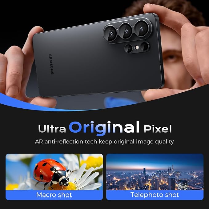 WSKEN for Samsung Galaxy S26 Ultra Camera Lens Protector - Full Coverage | Military Grade Shatterproof, Matte Alloy, Tempered Glass Rear Camera Screen Protector for Galaxy S26 Ultra, Black - Image 4