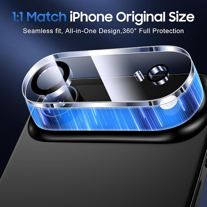 UniqueMe Compatible for 3 Pack iPhone Air Camera Lens Protector | Drop Protection, Case Friendly, 9H Tempered Glass, Camera Cover Screen, Update New Version - Image 5