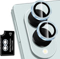 for Samsung Galaxy Z Fold 8 Camera Lens Protector, Individual Metal Ring Tempered Glass Lens Cover, [Strong Adsorption] Scratch Resistant Ultra-Thin HD Clear Lens Cover, 1 Set-Blue by Btscase