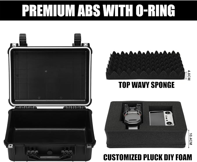 Mayouko 16" Waterproof Plastic Toolbox with Foam Insert, 16" x 13.2" x 7", IP67 Lockable Storage Box, Customizable Foam, Shockproof Hard Case Weatherproof Container, Protective Hard Camera Case - Image 3