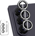for Samsung Galaxy Z Fold 8 Ultra Camera Lens Protector, Individual Metal Ring Tempered Glass Lens Cover, [Strong Adsorption] Scratch Resistant Ultra-Thin HD Clear Lens Cover, 1 Set-Black Diamond by Btscase