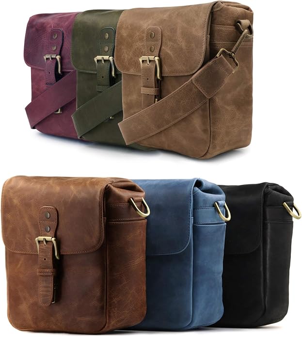 MegaGear Genuine Leather Camera Messenger Bag Mirrorless Portable electronic device cover - Image 9