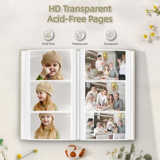 popotop Photo Album 4x6-300 Photos Linen Cover Photo Books with 300 Horizontal Pockets,Slip-in Picture Albums for Family Wedding Anniversary Baby Vacation Pictures - Image 3
