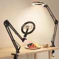 CloudValley Magnetic Overhead Phone Mount with 10" Ring Light, 5000mAh Desktop Tripod with Battery Display, Foldable LED Selfie Light with iPhone Stand for Video Recording Cooking, Live Streaming by CloudValley