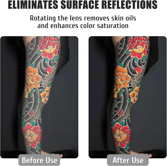 120 LED Tattoo Light with CPL Filter | Clip-On Phone Camera Light for Tattoo Photography and Video, Adjustable LED Lighting for Artists, iPhone and Mobile Devices - Image 5