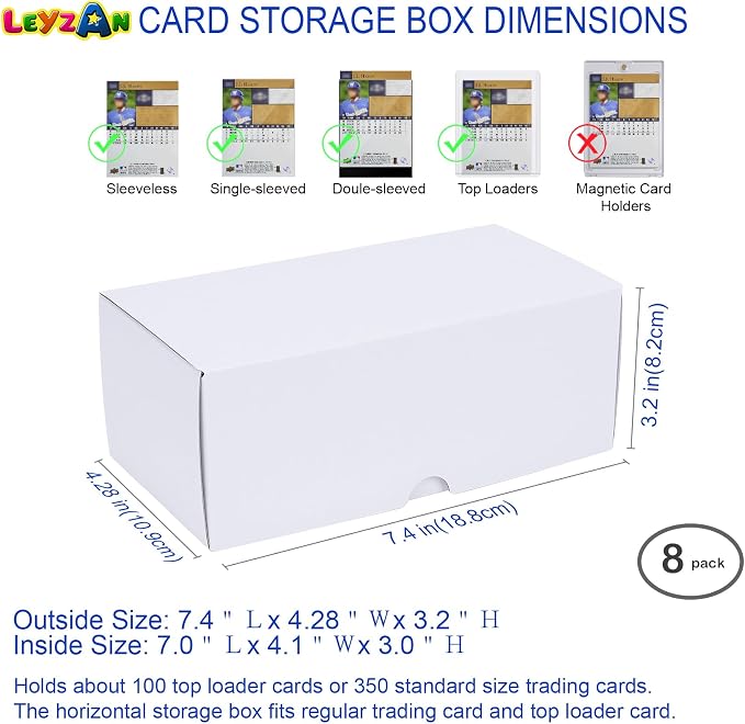 Toploader Storage Boxes, 8-Pack, 100 Top Loaders Each, TCG & Sports Cards | Cardboard top loader organizer with dividers and labels for TCG, MTG, trading cards and sports card collections - Image 4