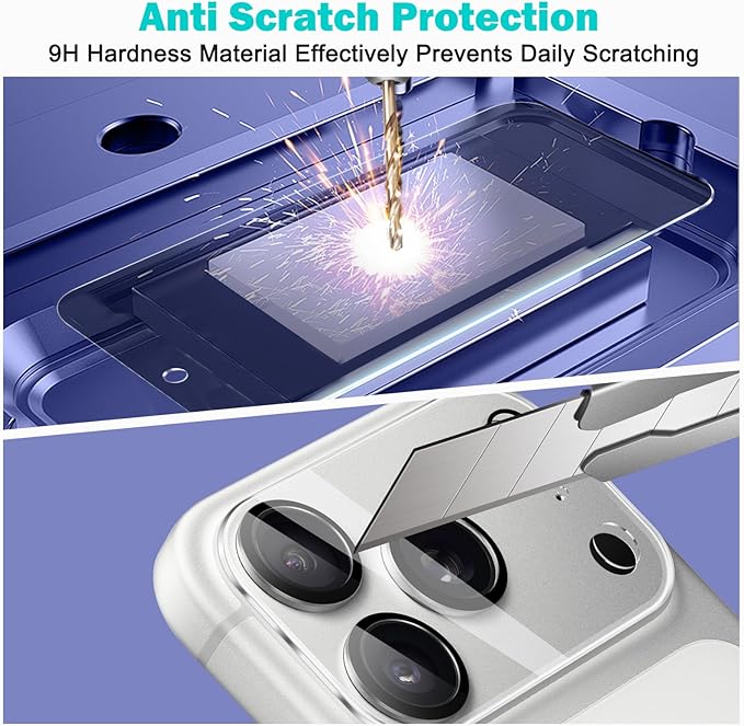 PEHAEL for iPhone 17 Pro Privacy Screen Protector+Camera Lens Protector | 3+3 Pack, Installation Frame, Cleaning kits, Anti-Spy Private, Anti-Scratch, 9H Tempered Glass, Case Friendly, [6.3 inch] - Image 6