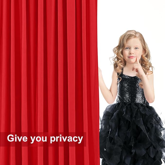 10x12 Red Backdrop Curtains for Wedding Party Wrinkle Free Backdrops Curtain Drapes Fabric Decorations Photo Back Drop Cloth for Baby Shower Photography Stage Reception 5ft x 12ft,2 Panels - Image 7