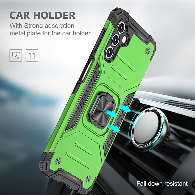 HNHYGETE for Galaxy A13 5G Phone Case with Screen Protector, 360°Military Grade Rotatable Kickstand [Heavy Duty] Protective Cases for Samsung Galaxy A13 5G (Green) - Image 6