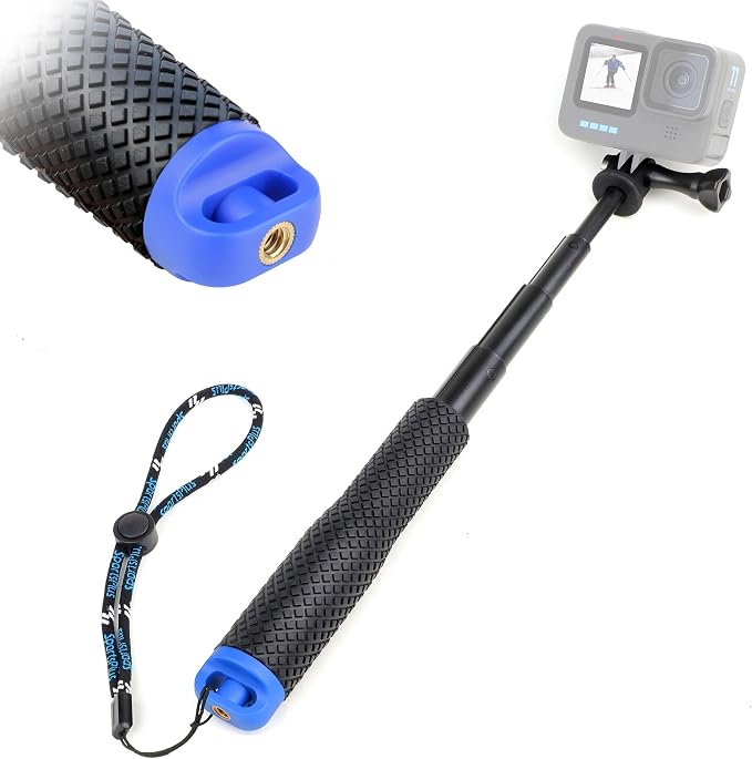 7''-23'' Extendable Selfie Stick for GoPro Action Camera | Waterproof Handle Grip Monopod Portable Extension Pole for Hero 13 12 11 10 9 8 7/DJI Osmo Action 6 5 Pro 4 for Travel Vlog by YALLSAME