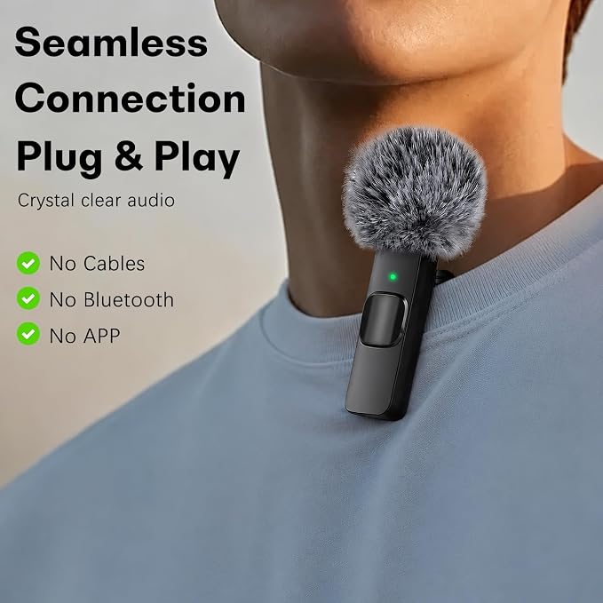 MAYBESTA Wireless Lavalier Microphone for iPhone & Android Phone - Lapel Mini Microphones for Audio Video Recording - 2 Clip on Content Creator Mics for Tiktok YouTube Vlog - Image 3
