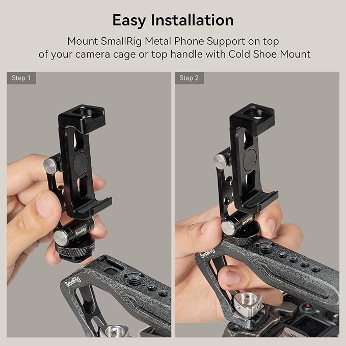 SMALLRIG Universal Metal Phone Support with Cold Shoe Mount, Smartphone Holder Adapter Support Free Adjustment Joints, Phone Tripod Mount for iPhone 17 16 15 14, for Samsung Galaxy etc. - 4382 - Image 3