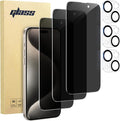 3 Pack Privacy Screen Protector for iPhone 15 +3 Pack Camera Lens Protector with Tempered Glass,Sensitive Touch and Screen Protection by SpiralScgv