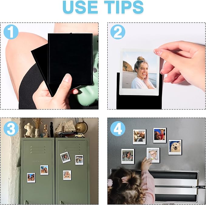 Go Magnetic Picture Frame for Polaroid Go Gen2/Gen3 Instant Camera | Picture Frame for Polaroid Go Fits 2.12x2.62 Inches Films, Magnets for Refrigerator with Transparent Cover, Black, 20 Pack - Image 5