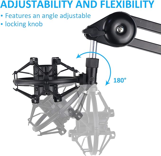 SUNMON SM58S Microphone Shock Mount Holder with Foam Windscreen for Absorbe Vibration and Noise, Pop Filter Suitable for SM58S, SM58 Dynamic Mic - Image 6