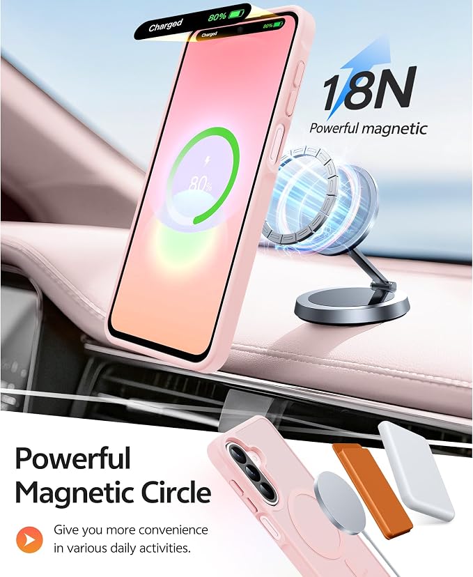 FNTCASE for Galaxy A27 5G Phone Case, Fit for Magsafe, Screen Protector | Translucent Matte, 14FT Military Grade Drop Protection, Slim Shockproof Protective, for Samsung A 27 4G Cover, Light Pink - Image 3