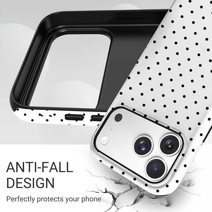 TPU Phone Case for iPhone 17 Pro Max, MagSafe Wireless Charging Compatible, Shockproof Slim Fit Protective Cover with Anti-Yellowing & Raised Camera Protection (Polka dot 8, iPhone 17 Pro Max(6.9")) - Image 5