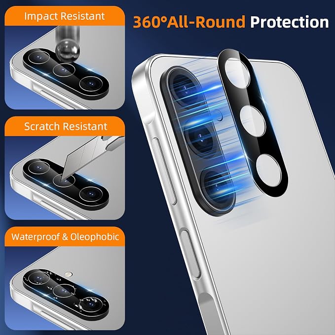 for Samsung Galaxy A17 5G / 4G Privacy Screen Protector Anti-Spy | 2+2 Pack, , 9H Tempered Glass Film, Anti-Scratch, Case Friendly, Easy Installation Bubble Free, with Camera Lens Protector - Image 7