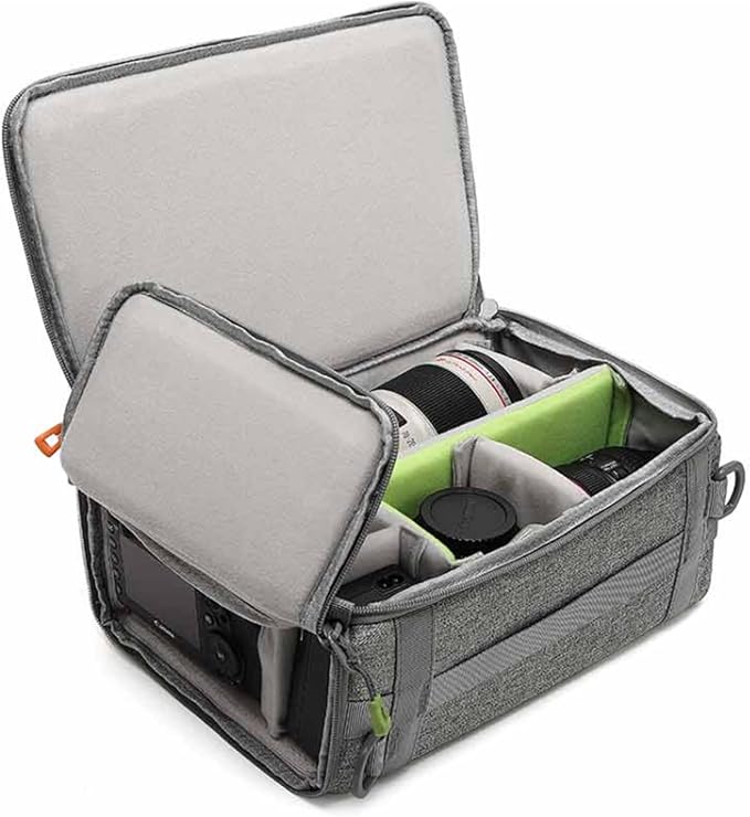 Camera Insert Bag,Shockproof &Pressure-proof Dual Opening Padded Camera Lens Cube Case Backpack,Digital DSLR SLR Mirrorless Cameras Storage,Suitable for mountaineering bags over 20 liters(M) by svatin