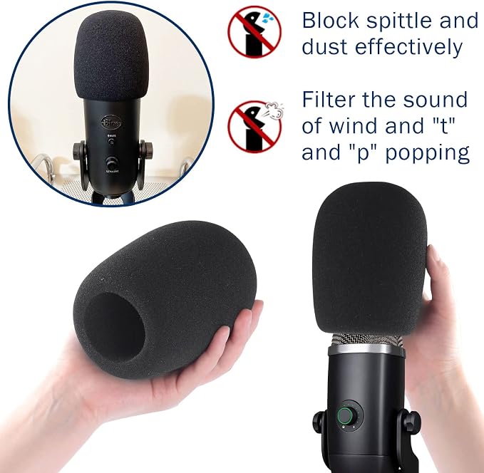 Microphone Covers Foam 1-Pack, High Density Foam Mic Windshield Pop for Mic Condenser Microphone - Image 5