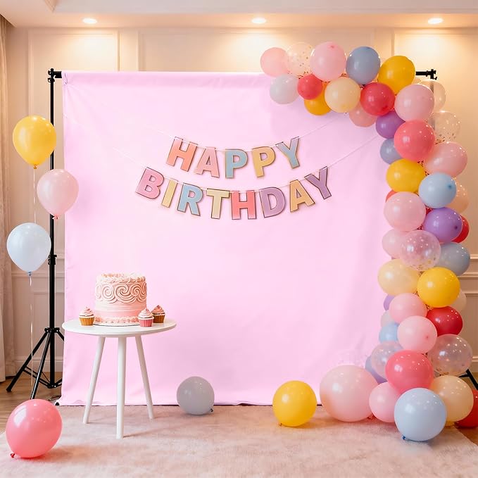 Pink Photography Backdrop for Photoshoot, Fabric 10x10ft | Polyester Studio Photo Backgrounds, Non Reflective, Easy to Hang, for Portrait Shoot, Product, Party Decor, Video Creation - Image 3